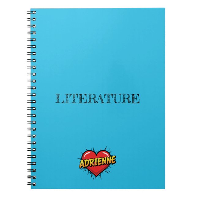 Adrienne Heart Blue Notebook (Front)