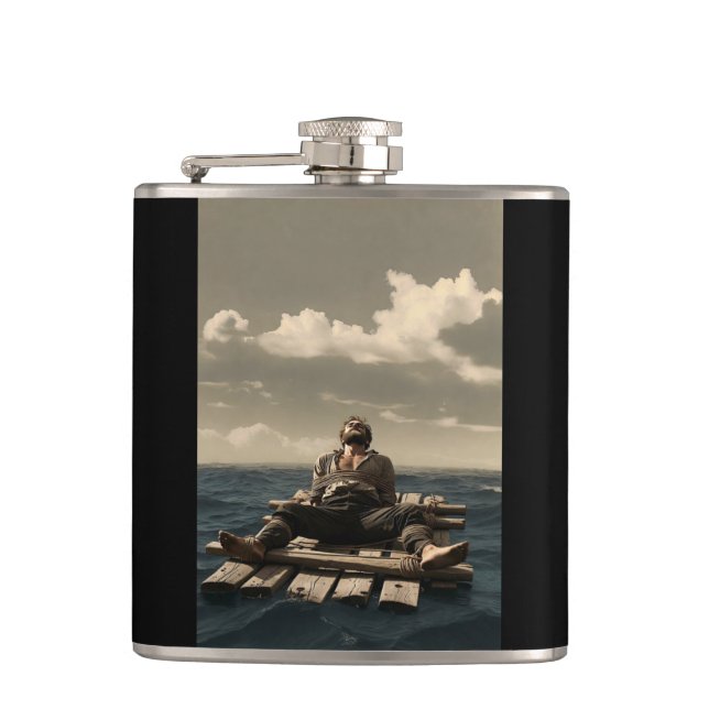 Adrift black wrapped flask (Front)