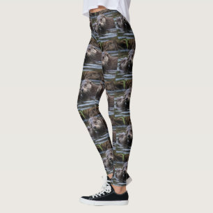 **"Adrift in Love: Mummy and Baby Otter"** Leggings