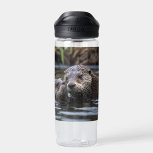 **"Adrift in Love: Mummy and Baby Otter"** Water Bottle