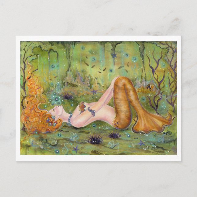 Adrift mermaid Postcard By Renee L. Lavoie (Front)