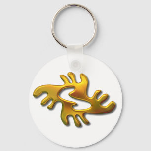 Adrinkra-peace-gold Key Ring