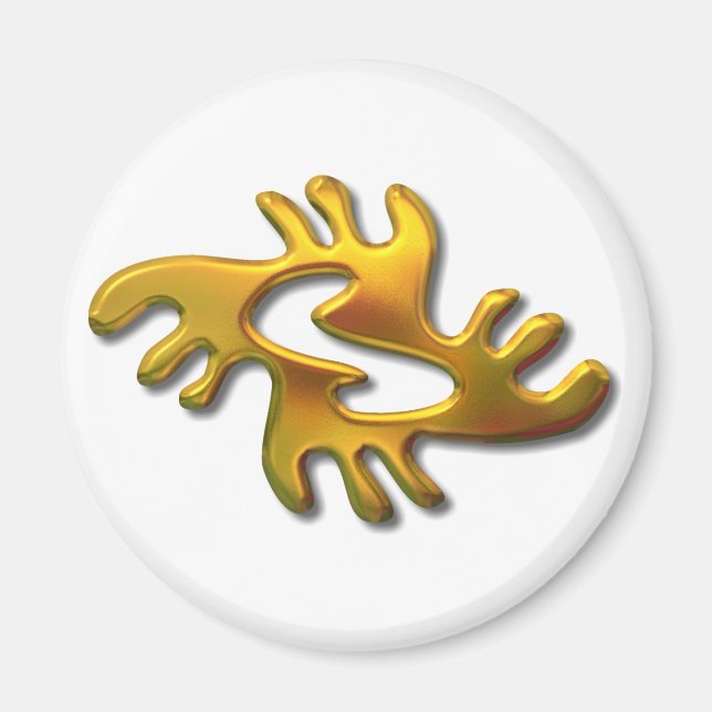 Adrinkra-peace-gold Magnet (Front)