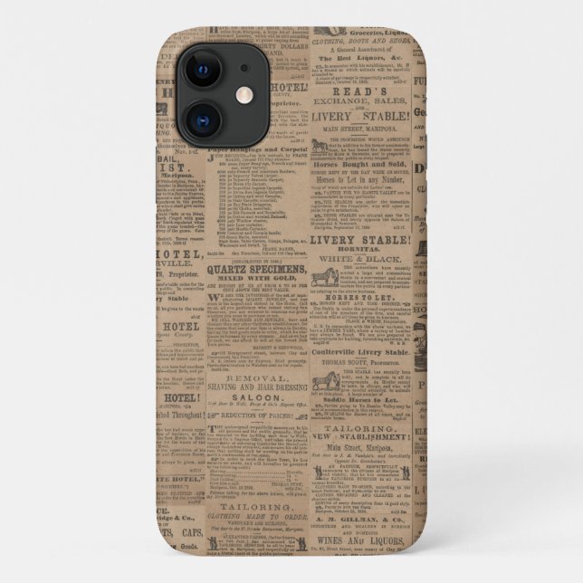 Ads of the Past, NY 1856 iPhone / iPad case (Back)