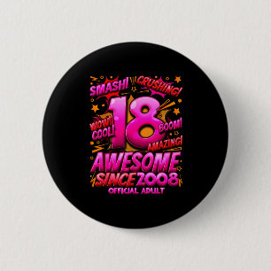 Adult 18 Year Old For Boys 18th Birthday Boy 6 Cm Round Badge