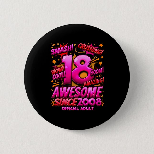 Adult 18 Year Old For Boys 18th Birthday Boy  6 Cm Round Badge (Front)