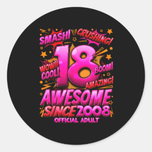 Adult 18 Year Old For Boys 18th Birthday Boy Classic Round Sticker