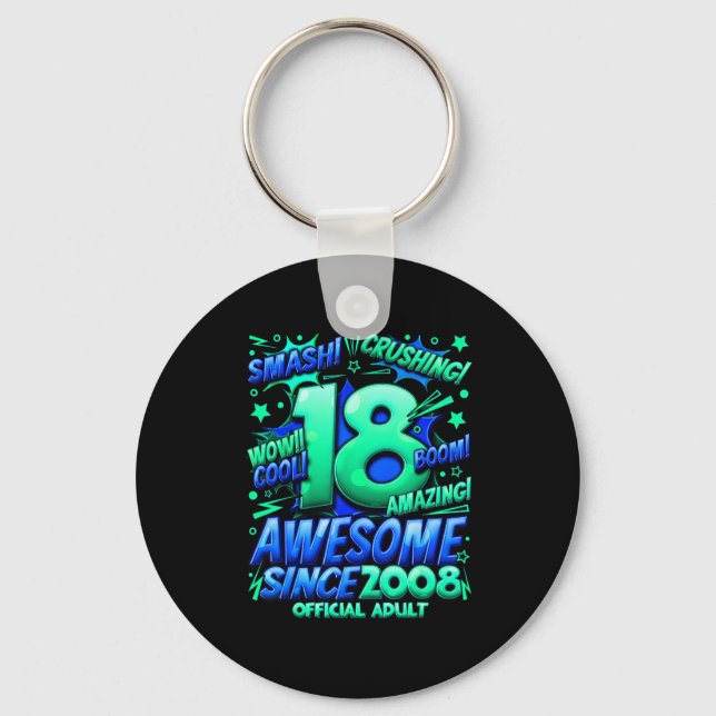 Adult 18 Year Old For Boys 18th Birthday Boy  Key Ring (Front)