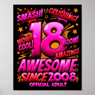 Adult 18 Year Old For Boys 18th Birthday Boy Poster