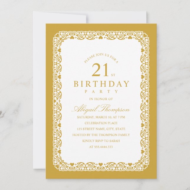 Adult 21st Birthday Party Elegant Simple & Classy Invitation (Front)