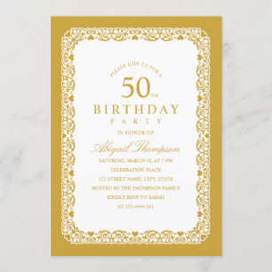 Adult 50th Birthday Party Elegant Simple & Classy Invitation