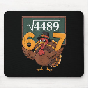 Adult 67 Square Root 4489 Turkey Math Teacher Than Mouse Pad