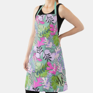 Adult Apron : Abstract Leaves (tosca)