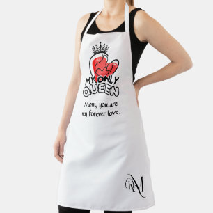 Adult Apron : My Only Queen (white)