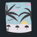 Adult Backpack with Silhouetted Beach Design<br><div class="desc">This adult size backpack is designed with my depiction of palm trees and umbrellas on a silhouetted beach.</div>