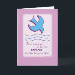 Adult Baptism Dove on Pink Card<br><div class="desc">This adult Baptismal card for the woman who is Baptised by the water and spirit is both celebratory and inspirational. Celebrate the the gift of the Holy Spirit with this new daughter of Christ.</div>