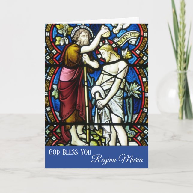 Adult Baptism of Jesus by John the Baptist Card (Front)