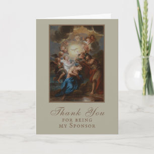 Adult Baptism Sponsor Godparent Thank You Card