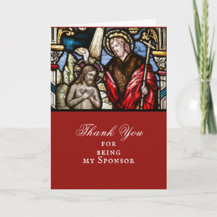 Adult Baptism Sponsor Godparent Thank You Card