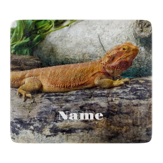 Adult Bearded Dragon Lizard Cutting Board (Front)
