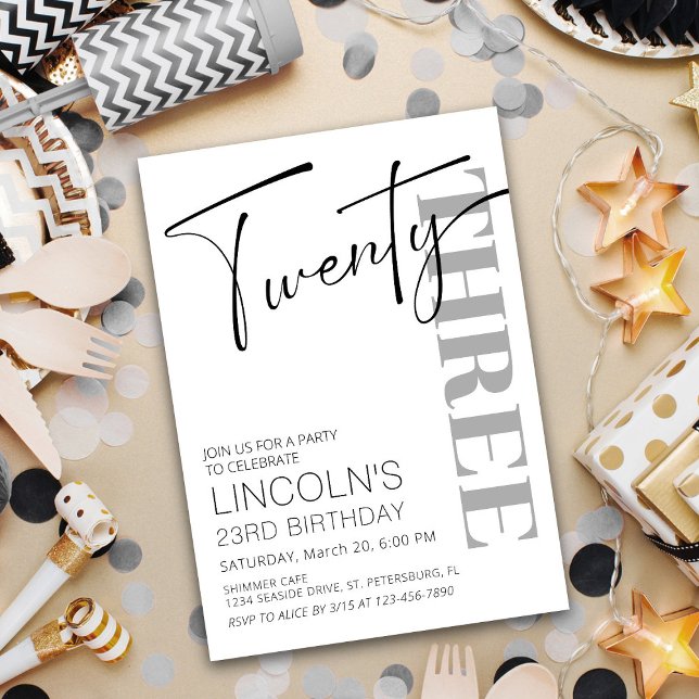 Adult Birthday 21 22 23 24 25 26 27 28 29 Invitation (Creator Uploaded)