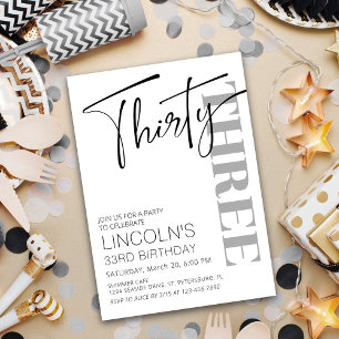 Adult Birthday 31 32 33 34 35 36 37 38 39 Invitation