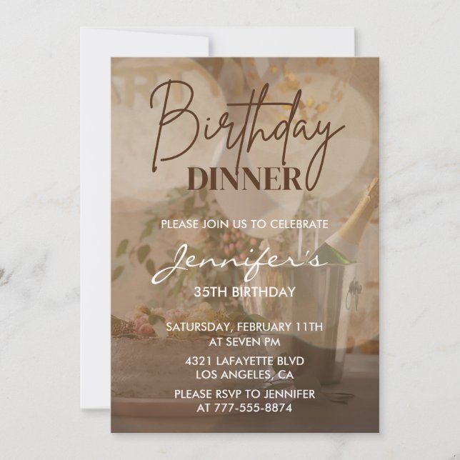Adult birthday 35th birthday dinner invitation (Front)