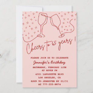Adult birthday 65th birthday invitation her Cheers
