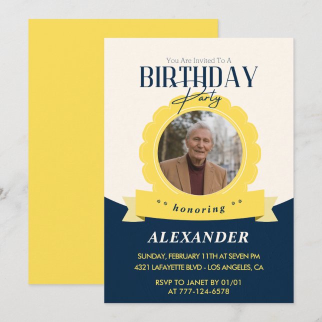 Adult birthday 85th birthday invitation Modern (Front/Back)