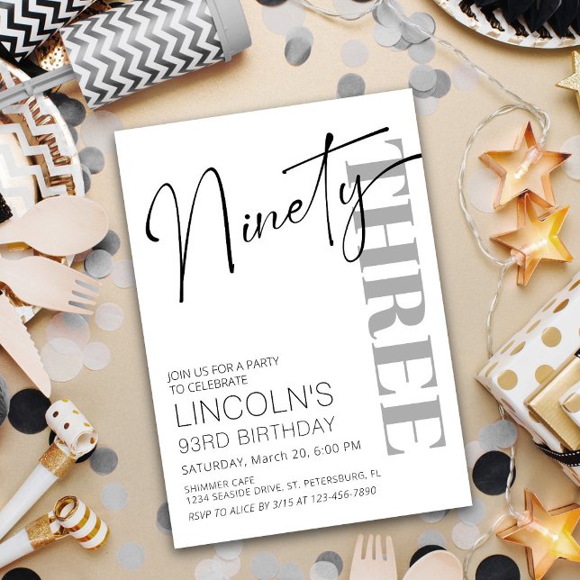 Adult Birthday 91 92 93 94 95 96 97 98 99 Invitation (Creator Uploaded)