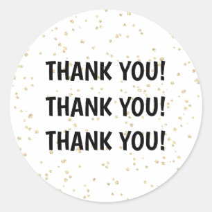 Adult Birthday Black Gold Glitter Classic Round Sticker