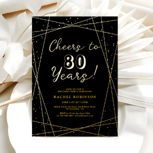 Adult Birthday Party Geometric Black and Gold