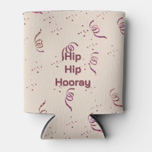 Adult Birthday Ribbon and Confetti Pattern Can Cooler
