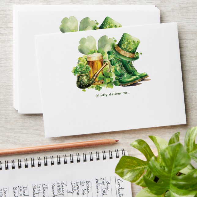 Adult Birthday St Patrick's Day Envelope (Stacked)