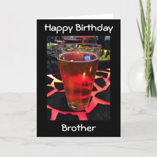 ADULT BROTHER'S BIRTHDAY-BEER ON A COOL BAR CARD