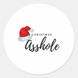 Adult Christmas Hole Classic Round Sticker