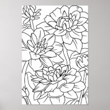 Adult Coloring Lotus Flowers 1