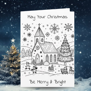 Adult Coloring Personalized Christmas  Card