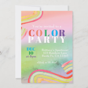 Adult Colour Themed Party Invitation