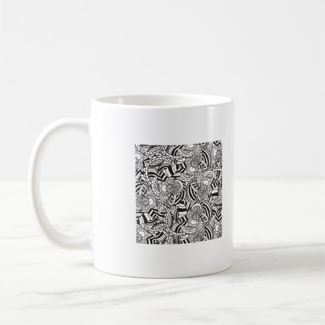 Adult colouring book coffee mug (Left)