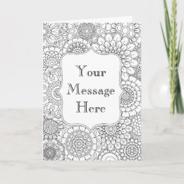 Adult Colouring Book Personalised Greeting Card