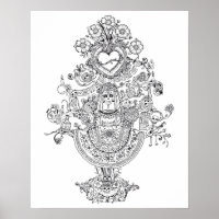 Adult Colouring Day of Dead Tree Poster