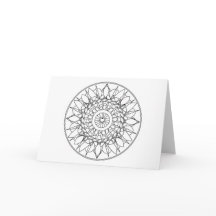 Adult Colouring Mandala Note Card with Envelope