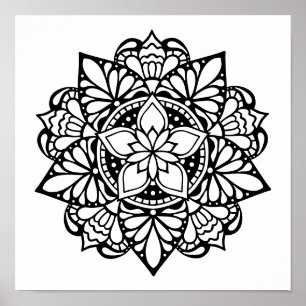 Adult Colouring Mandala Poster