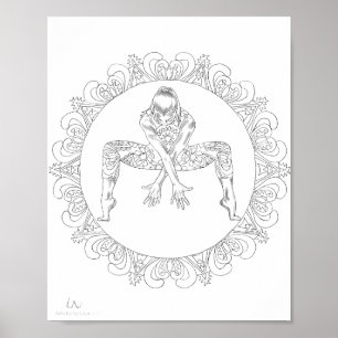 Adult Colouring Poster Mandala Dancing Dancer