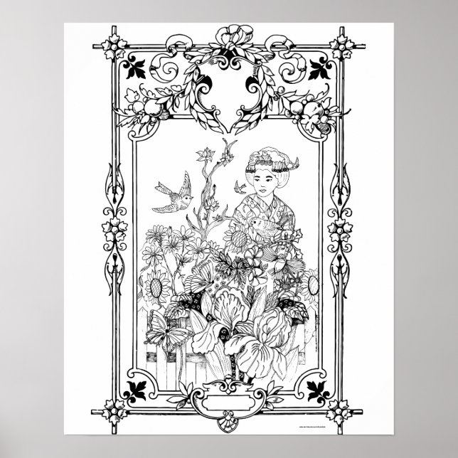 Adult Colouring Poster "Moments of Solitude Art" (Front)