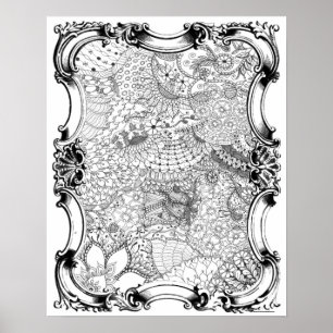 Adult Colouring Poster "Mother's Garden Art"