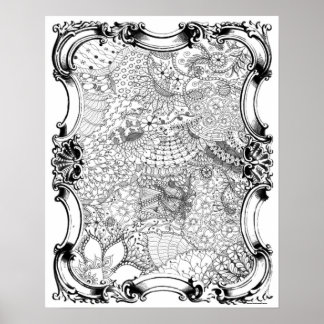 Adult Colouring Poster "Mother's Garden Art"