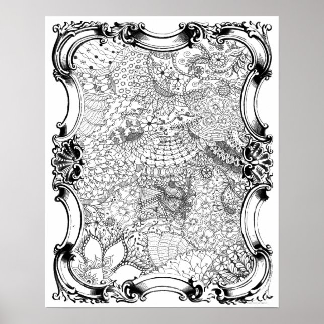 Adult Colouring Poster "Mother's Garden Art" (Front)