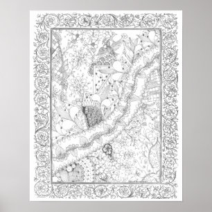 Adult Colouring Poster "Peace, Love & Joy Art"